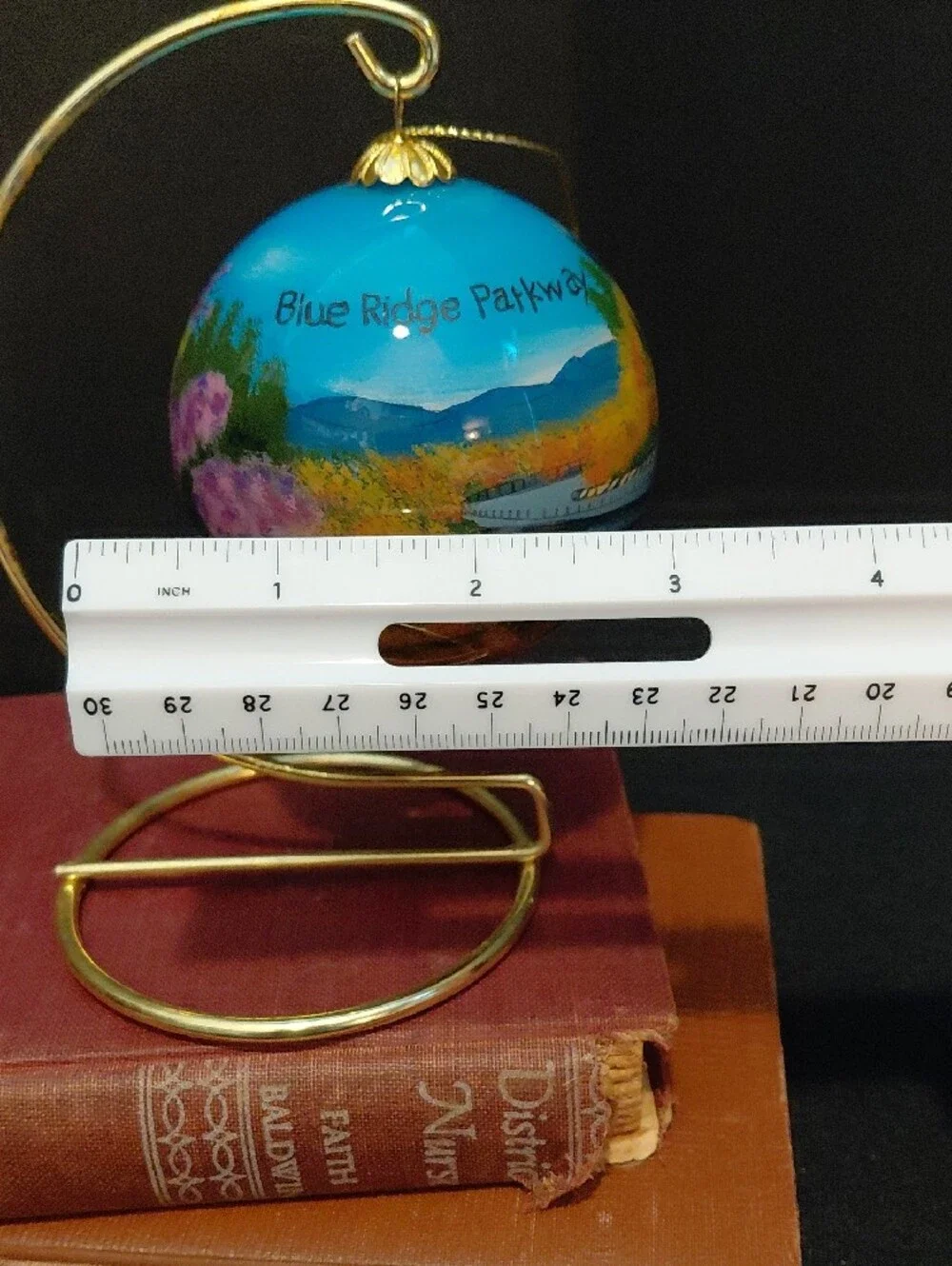 HANDPAINTED GLASS ORNAMENT BLUE RIDGE PARKWAY